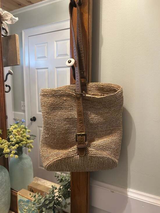 Lauren Alexandra Handbags - Lauren Alexandra Straw Woven Tote Bag, Summer Boho Resort Market Style